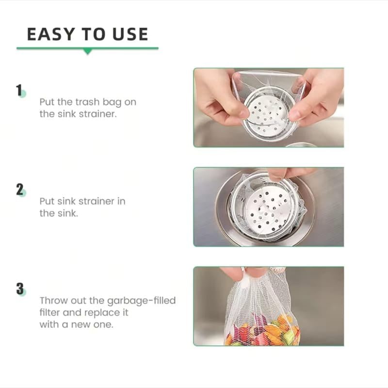 أكياس تصفية الحوض (100 كيس) - IDEA